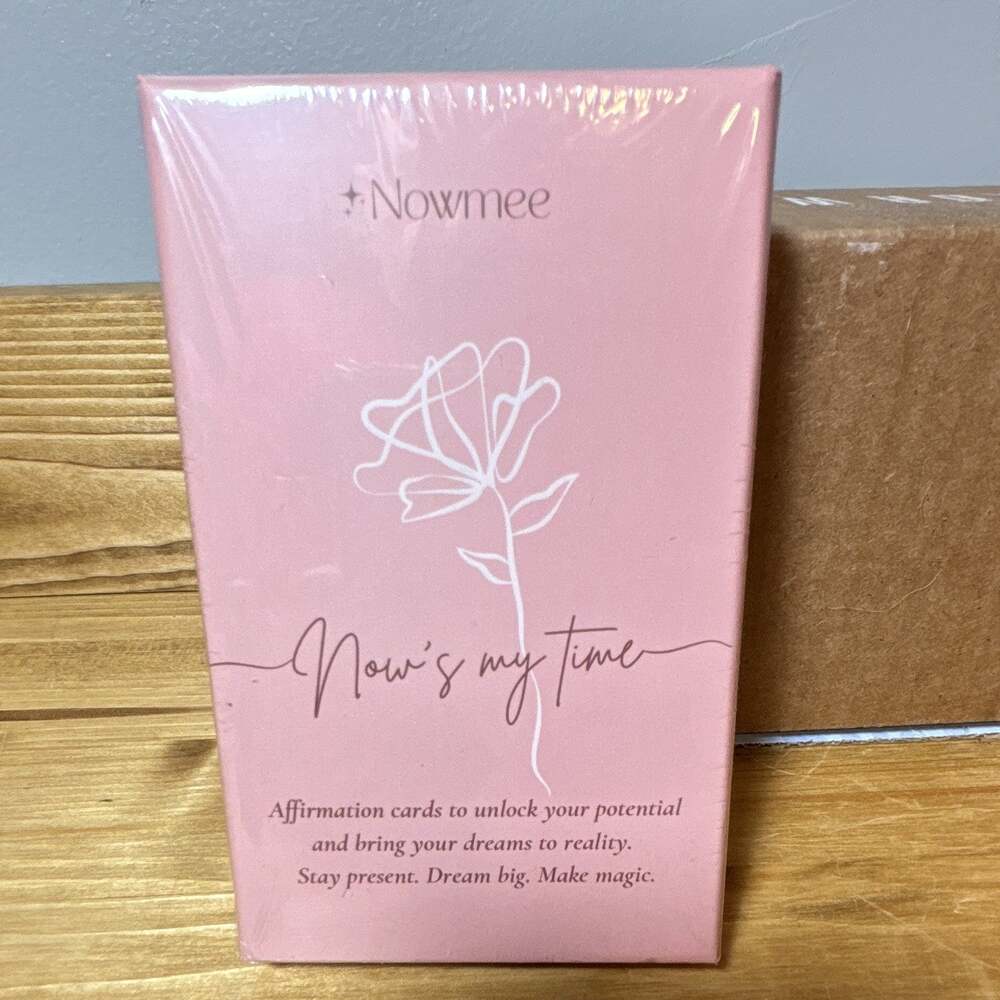 Now’s My Time Affirmation Cards Deck, 51 Cards, Pink Box